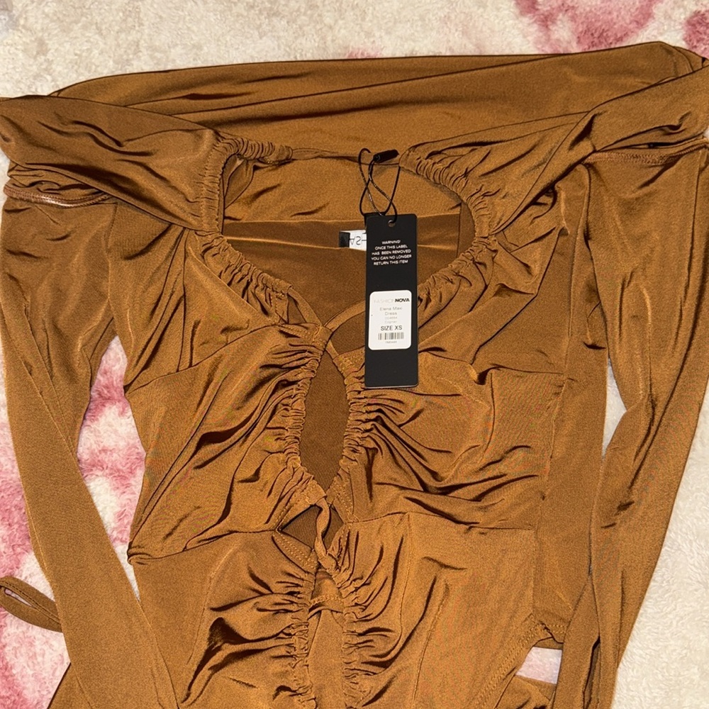 Elena Maxi Dress - Cognac - Picture 2 of 5